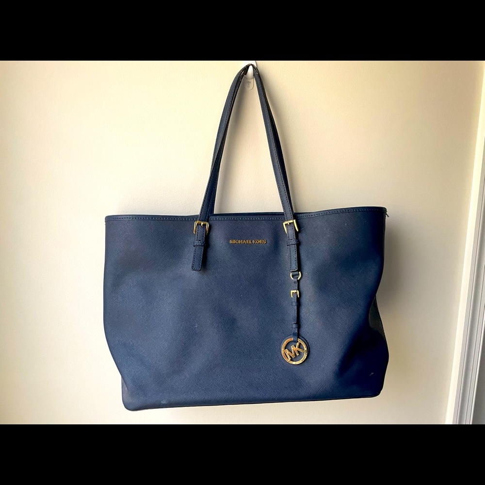 Michael Kors Navy Blue Large Tote